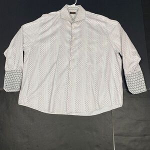 Steven Land Button Shirt Mens 18-1/2‎ 34/35 Big Tall Multi Color Pattern Cotton